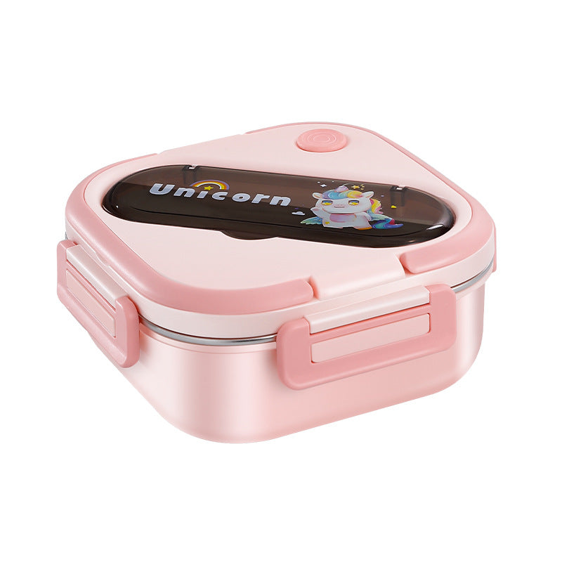 304 stainless steel lunch box for students - includes lid, spoon, and square insulated food container. adult divided bento box, microwave safe