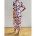 code new arrival  elegant women's original print dress - purple