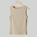 cross-border  spring/summer pure cotton tank top - off-the-shoulder halter neck slimming sleeveless undershirt camisole top for women