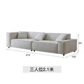 Wabi-sabi style linen three-person fabric sofa small apartment living room b&b tofu block classy cotton and linen cream style removable and washable