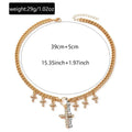 Cross pendant wholesale european and american cross-border cuban chain women's versatile high-end diamond multi-layered sweater necklace