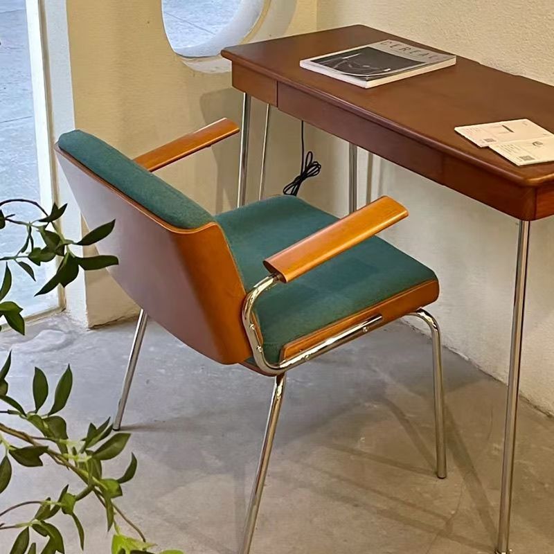 Designer vintage single balcony leisure chair nordic dining chair for home casual living room backrest armrest sofa chair