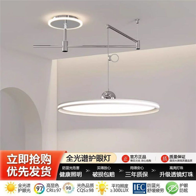 Restaurant chandelier rocker arm new arrivalcasual modern full spectrum removable movable flying saucer dining table eye protection lamp dining chandelier