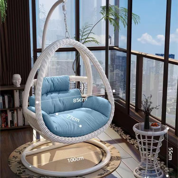Lazy hammock hanging basket rattan chair for home cradle chair indoor balcony hanging chair courtyard bird's nest hanging plant double swing