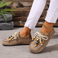 Exportretro beaded baotou boken half slippers for women new arrival slip-on plus sizethick sole mules wholesale