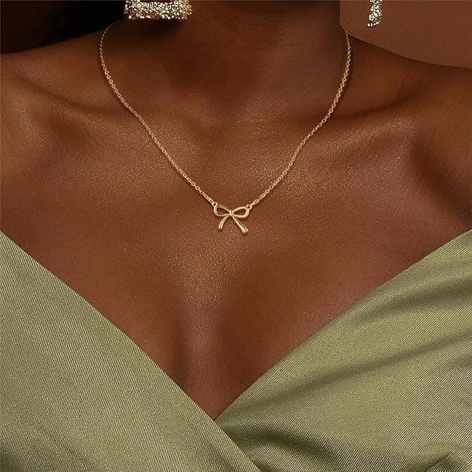 European and american new arrival: high-end bowknot necklace - women's fashionable, minimalist, and unique gold clavicle chain - stylish and versatile necklace