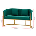 Double sofa "dark green velvet"