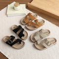 Birkenstock boys' cork fashion sandals - new summer casual kids' shoes for indoor/outdoor wear, closed-toe beach sandals