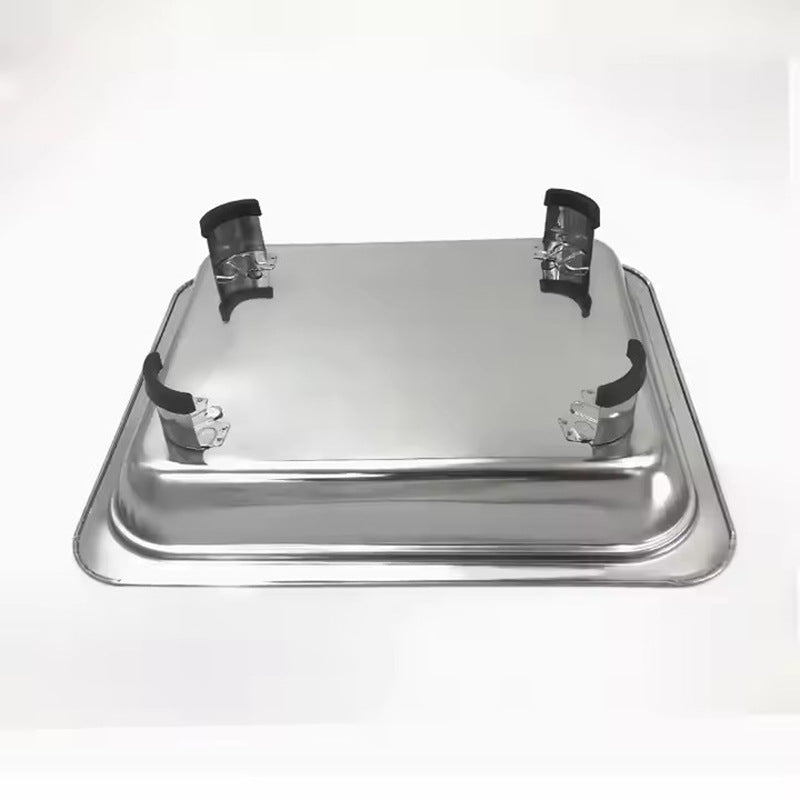 exclusive stainless steel square dining stove visual cover buffet stove detachable combination foot grilled fish alcohol stove