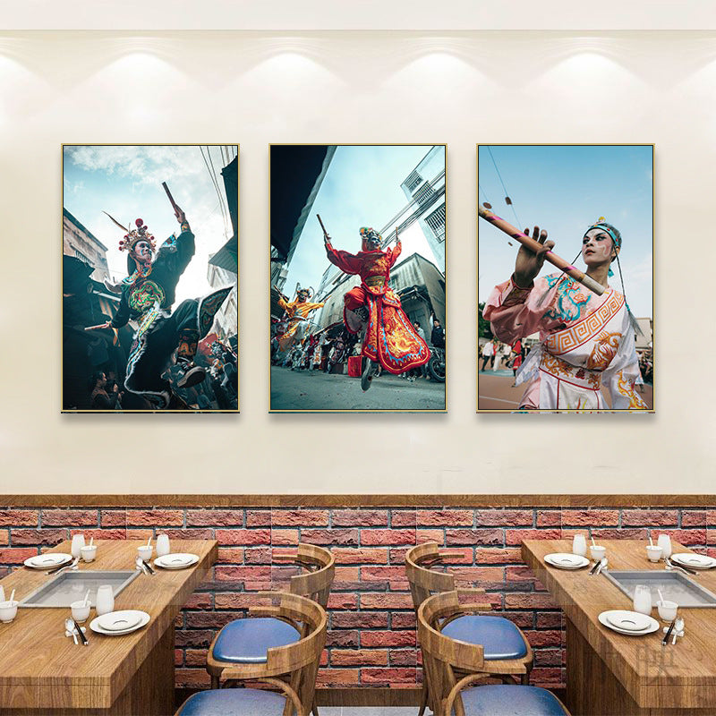 Chaoshan English song and dance decorative painting restaurant hotel box ethnic characteristics traditional culture hanging painting hot pot shop mural