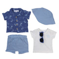 Baby suitsummerpure cotton short-sleeved lapel shirt hat export children's clothing baby clothes breathable clothing