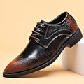 2024 new men's leather dress shoes - business casual, crocodile embossed, british style, korean design, pointed toe, plus size available