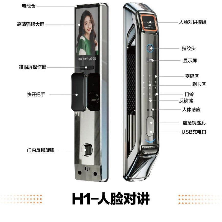 Tuya graffiti lock factory wholesale fingerprint lock face recognition smart door lock digital lock password lock security door