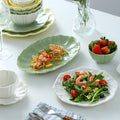 Embossed retro ceramic dinnerware set - french style, high-end steak plates, dessert plates, and salad bowls for home use