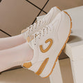 Women's plus size leather sneakers for cross-border e-commerce: versatile, spring new arrivals, running, flat, non-slip, fashionable casual shoes