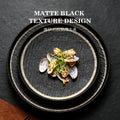 Creative nordic frosted edge steak plate - high-style stone texture ceramic serving dish for restaurant and home use