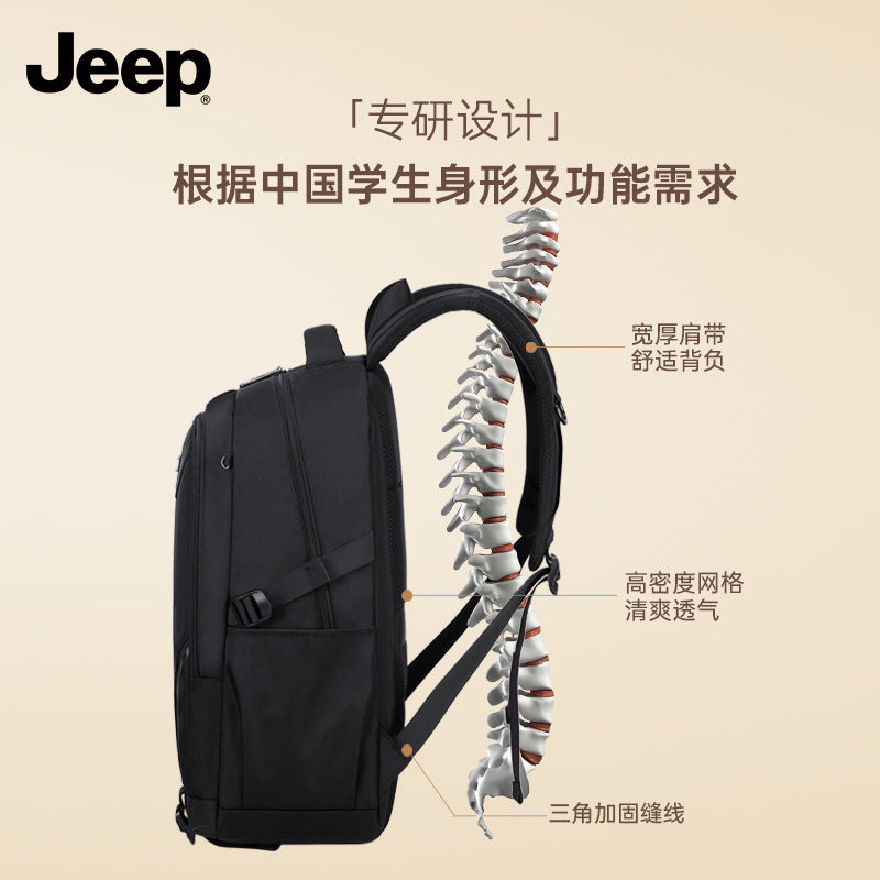 Jeep kids backpack - grades 1-6, lightweight, spine-protecting, waterproof school bag for elementary school students (boys & girls)