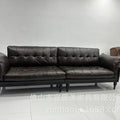 American genuine leather sofa, mid-century modern style, small apartment living room, new high-end solid wood french vintage kenney sofa for home use