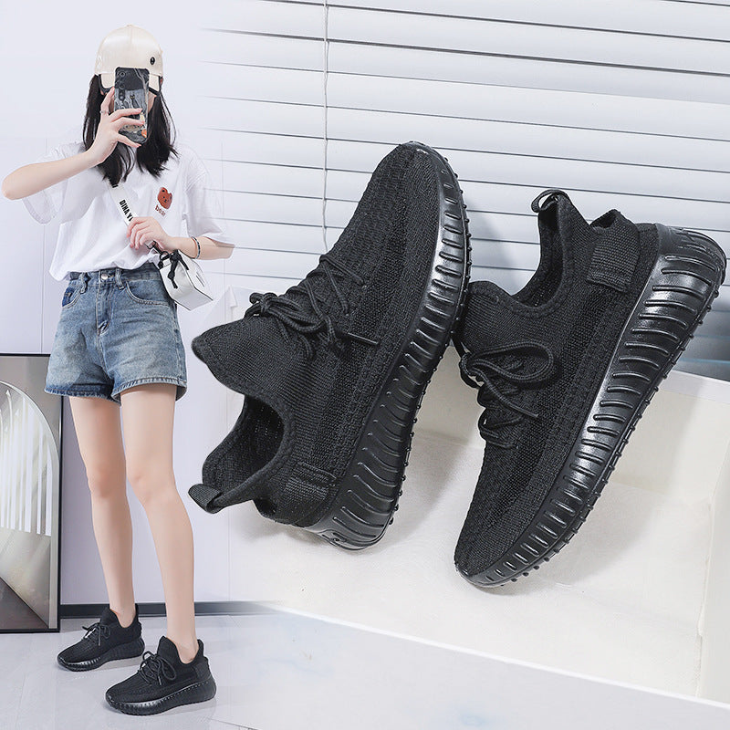 Spring/summer 350 flyknit new arrival: versatile, trendy, casual, athletic, running shoes - soft, flat, sock-style, breathable mesh