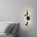 Minimalist black wall lamp - creative curved soft light wash, italian-inspired light luxury for bedroom bedside, living room background wall
