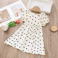 【matching family outfits】girls' cotton silk floral dress - princess style, stylish print, and puff sleeve skirt