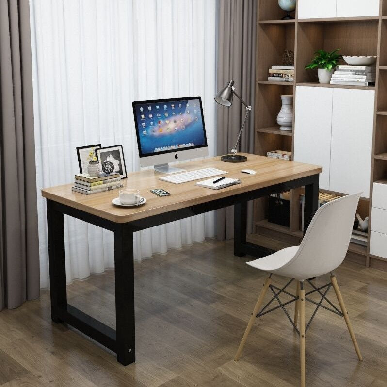 Rounded corner computer desk - desktop home student study table - simple rental apartment computer desk - modern minimalist style office desk