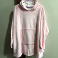 Outdoor cold-proof coral velvet pajamas pullover fleece jacket hooded lazy tv blanket nightgown pullover tv blanket