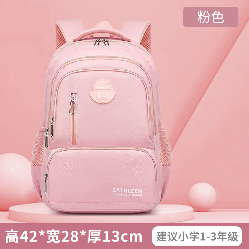 New school bags for primary and secondary school students, boys and girls, junior high school students, large-capacity backpacks, men's burden reduction, good things for school season
