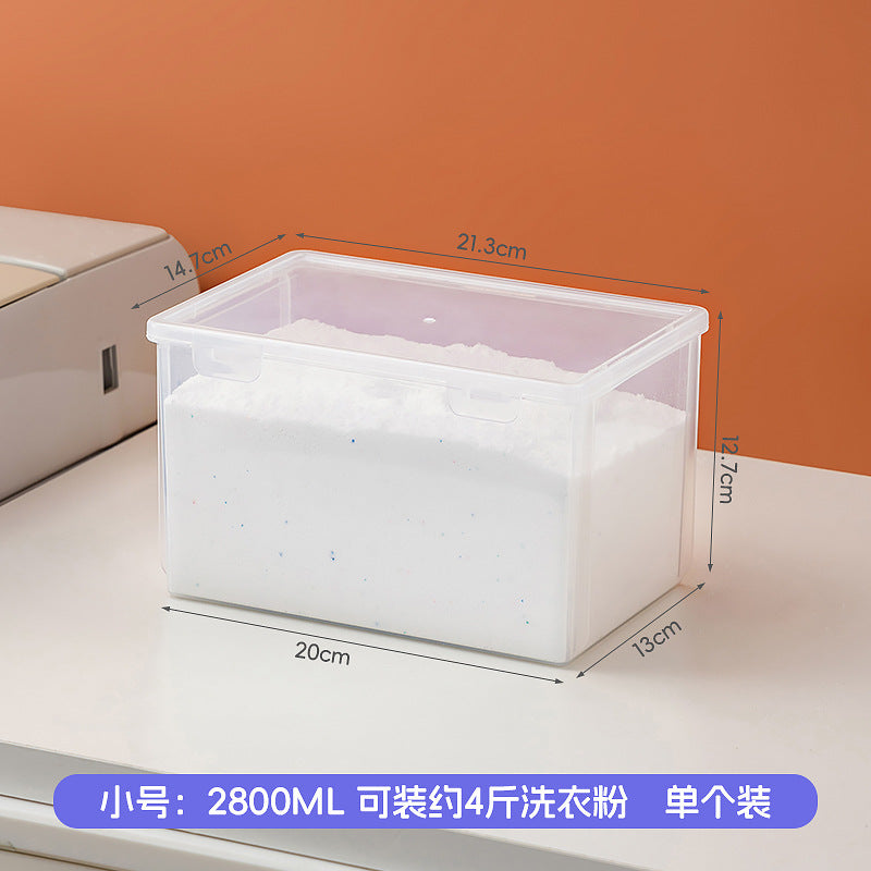 Laundry powder storage box Household laundry ball clothespin storage box Plastic flip cover Laundry bead storage box with measuring cup