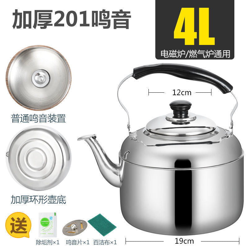 304 stainless steel water kettle induction cooker whistle gas flats large capacity for home gas soup whistle water kettle