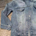 korean version of asymmetrical washed denim outwearlooseniche stylesense of designshort lapeltops for women