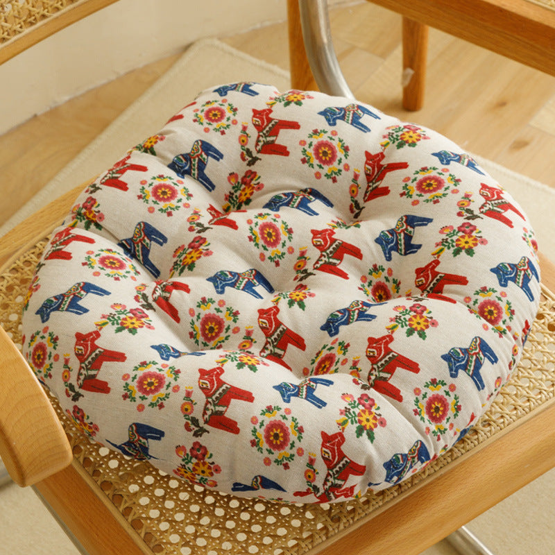 Bedroom cotton linen futon tatami lazy cushion floor round breathable lazy chair mat summer thickened