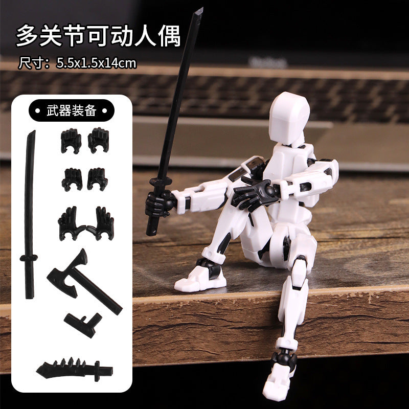 Multi-joint movable doll 3d printed hand board lucky 13 doll full body movable robot decompression toy artifact