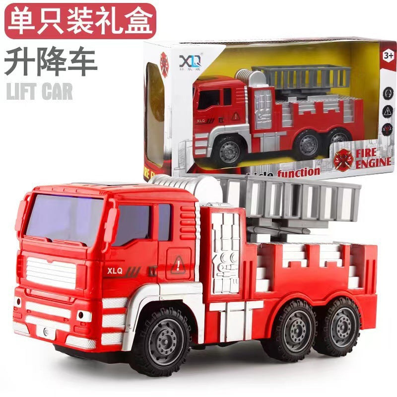 Large boy single gift box inertia engineering tipping bucket fire fighting various toy car stall wholesale