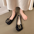 Women's plus size bow accent loafers - round toe, flat, slip-on, comfortable flats