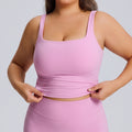 European and american plus size women's quick-dry compression sports tank top for yoga, running, and fitness