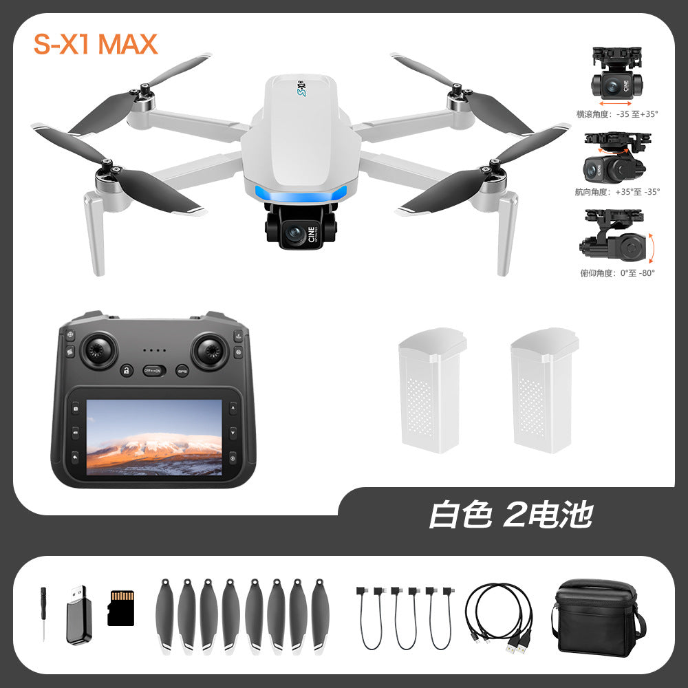 s-x1 drone 5.9inch - large screen remote control, 3-axis gimbal, gps, brushless motor, intelligent obstacle avoidance, remote control aircraft