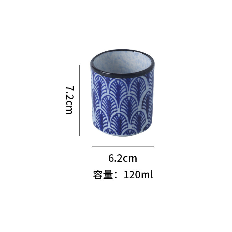 Japanese classic blue pattern tableware hotel style western food plate deep plate for home high-looking rice bowl byron tableware