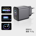 Custom 45w gan charger with ai smart display, foldable tft fast charging adapter for tablets and phones
