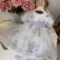 Girls' dress  summer fairy mesh lace peter pan collar tutu princess dress