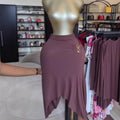 European and american cross-border women's fashion  summer new arrival: elegant round neck short sleeve top and asymmetrical midi skirt set