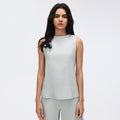 Women's casual activewear set: round neck sleeveless sports tank top & loose fit wide leg pants - perfect for tennis, yoga & more!