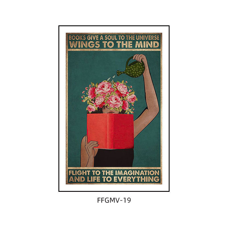 Bar decoration painting retro music dining bar restaurant KTV box hanging painting cafe clear bar abstract beautiful woman mural