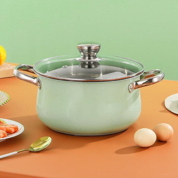 Stainless steel soup pot Thickened household saucepan Induction cooker Gas binaural pot Supermarket Bank Gifts Stainless steel soup pot