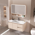 For home bathroom cabinet ceramic all-in-one basin double drawer thickened honeycomb aluminum bathroom washbasin washbasin