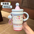 New arrival high-looking large-capacity cartoon handle ice insulation cup cute student straw cup coffee cup office cup