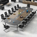 Saint-li rectangular conference table and chair set, training table and chair combination, rounded corner meeting office desk, reception desk