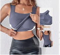 cross-border women's fashion solid color padded bralette top - versatile underwear, loungewear, and u-neck vest