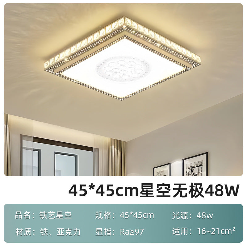 Living room light simple modern round atmosphere led ceiling light crystal bedroom light dining room lighting household lighting