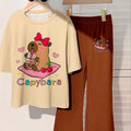 wholesale girls' short-sleeved and shorts sets, fashionable and versatile casual outfits for girls to wear out in spring, summer, and autumn